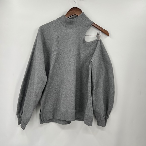 lululemon athletica Tops - Lululemon Grey Mock Neck Cutout Long Sleeve Sweatshirt‎ Women's Size 12
